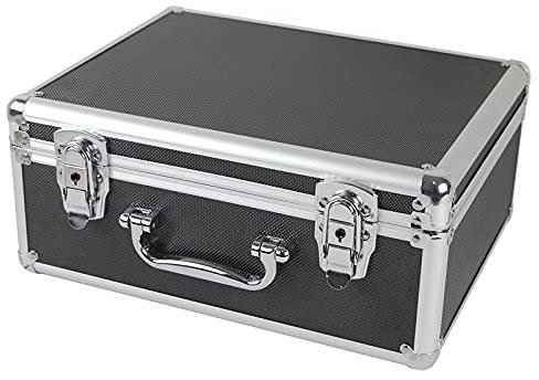 Samnuerly Aluminium-Werkzeugkoffer, Kleiner Kamera-Aufbewahrungskoffer, tragbarer Hartschalenkoffer mit abschließbarer, multifunktionaler Transportbox aus Schwamm