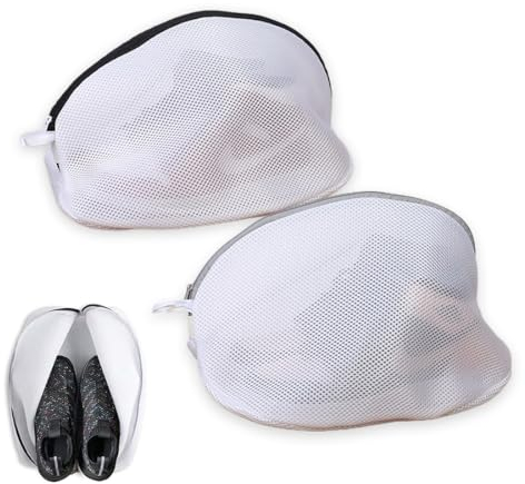 VBKITW 2 Piezas Bolsa Lavadora Zapatillas, Saco Lavadora para Zapatos, Bolsa de ropa sucia con cremallera, limpieza de lavadora, duradero y reutilizable, Adecuado para lavar, almacenar y viajar