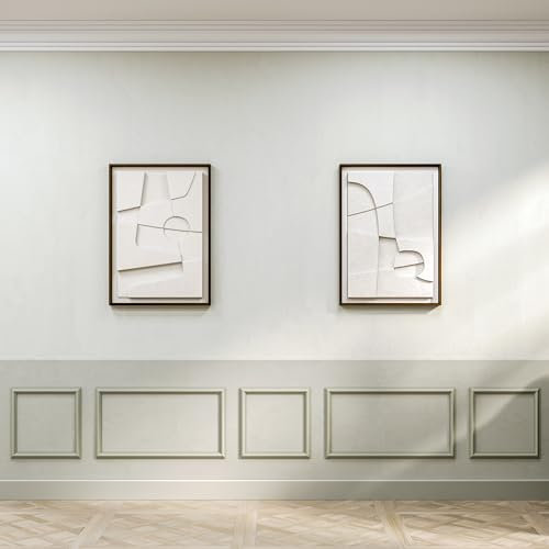 Birdeco Peel and Stick Wall Molding Kit, Ready to Assemble Wainscoting Panels, Pre-Cut Molding Trim for Home and Office Interrior Wall Decor, DIY, Premade (5 Frames)