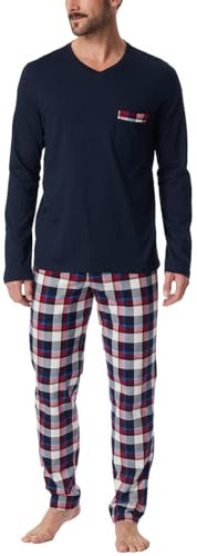 Schiesser Herren Schlafanzug lang-Nightwear Set Pyjamaset 182114,Nachtblau_182114,58