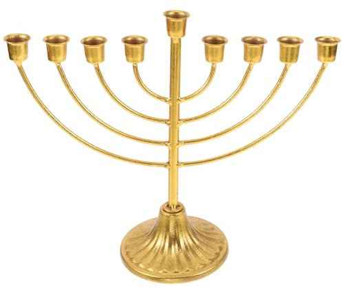 Amosfun Bougeoir De Hanoukka 9 Branches Arbre De Vie De Hanoukka Juive Vintage Chandelier De Jérusalem Ornement De Pièce Maîtresse pour Décoration De Fête De