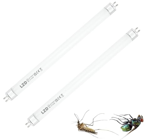 LZD 2 PACK T5 F6W G5 Ersatzröhre für elektrischen Fliegenvernichter, UV-Glühbirne 22,5 cm für 12 W Mückenvernichter,Fliegenvernichter-Lampe
