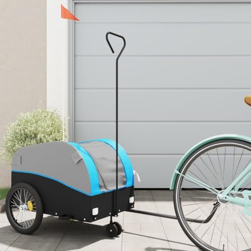 ZEYUAN Fahrradanhänger Schwarz und Blau 30 kg Eisen, Fahrrad Anhänger, Lastenanhänger, Handwagen, Fahrrad-lastenanhänger, Lastenfahrrad - 94142