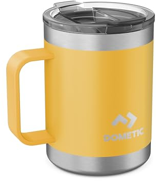 DOMETIC Trinkbecher Thermo Mug 45, Thermo-Becher 450 ml aus Edelstahl mit Deckel, gelb