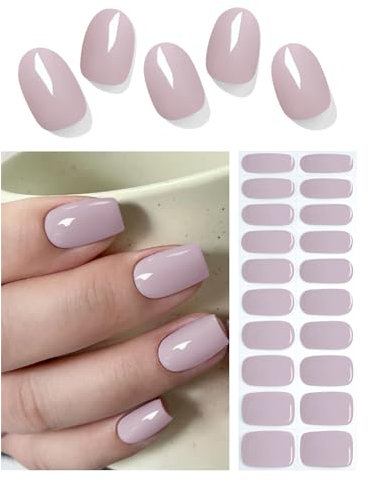 Wahrshei Nagelfolien | 20 Milchig Rosa Violett UV Gel Nagelfolie | Nagelfolie Selbstklebend | Gel Nail Stickers, Gellack Wraps für Nagel