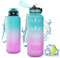 Vikaster Botella Agua, Botellas Agua Niños sin BPA, 1.5l Botella con Pajita, a Prueba de Fugas, Fácil de Abrir, Botella Reutilizable, Gimnasio, Running