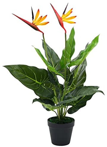 Homgoday Pianta artificiale Strelitzia Reginae Uccello del Paradiso 66 cm, albero artificiale finto albero di ulivo finto per soggiorno, camera da letto, balcone, angolo ufficio arredamento