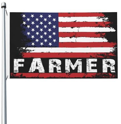 Fahne Amerikanischer Bauer, Hanging Flag Durable Fahnenkette Flaggen Mit Metall-Ösen Gartenflagge Für Drinnen Restaurants Parade 90X150Cm