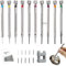 Xiciki 10 Pièces Tournevis De Montre, Kit Tournevis Horlogerie et Lunettes, Mini Tournevis De Précision 0,6-2,0 mm, Tournevis Montre avec Démagnétiseur pour Montres, Lunettes et Bijoux