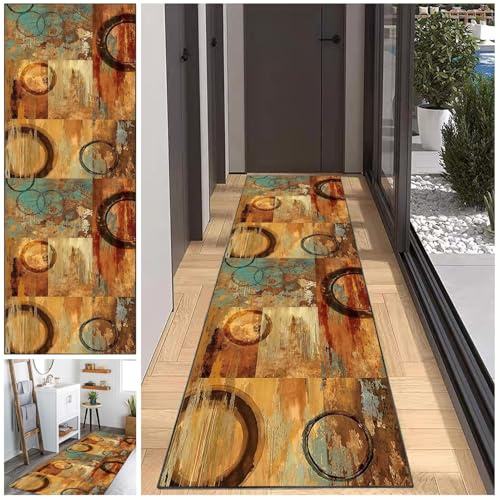 JaevKwzy Flur Teppich Läufer, Langer Küchenläufer 100 x 240 cm, rutschfest Eingangstürmatte, Waschbar Teppich Läufer für Waschküche Eingang Wohnzimmer, Flurläufer Bettvorleger Schlafzimmer