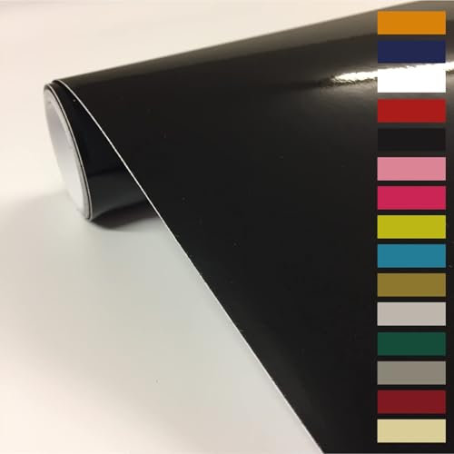 vgoltd Rouleau de papier contact autocollant brillant en vinyle pour comptoir de cuisine, armoires, armoires et tables (noir, 60 x 200 cm)