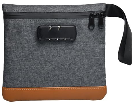 Odour-Proof Bag, Safe Bag, Portable Safe Waterproof Bag with Lock, Odour-Proof Wallet Bag with Combination Lock, Document Bag, Money Box, Lockable Box for Travel Storage