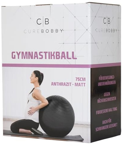 sopomarkt24 Gymnastikball Ø 75 cm, Fitnessball mit Luftpumpe, rutschfeste Oberfläche, max. Belastung 700 kg, ideal für Pilates, Yoga, Bauchmuskelübungen, Stretching, Reha & als Sitzball