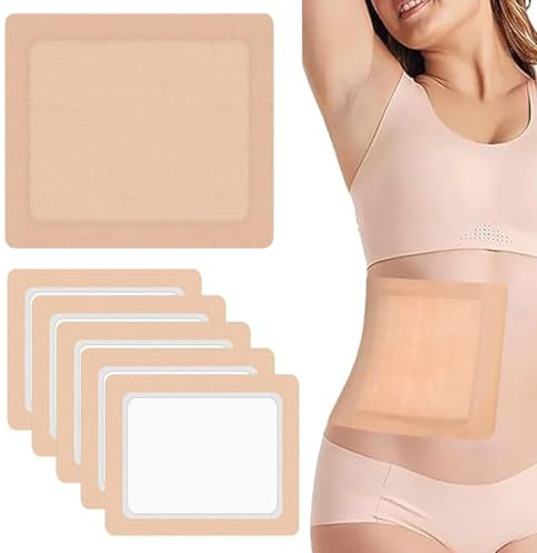 6PC Rizinusöl Packungen, Castor Oil Pack Kit, Rizinusöl-Packung für die, Leer Rizinusöl Bio, selbstklebende Rizinusölpackung für hilft beim Schlafen,Verdauung, Verstopfung,22 * 20CM(Ohne Öl)