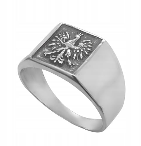 Ulex Premium 925 Sterling Silber Ringe Herren Siegelring Patriotisch Kleiner Adler Oxidiert Symbol Stark Poliert Handgefertigt Männer Ringe Größe 67