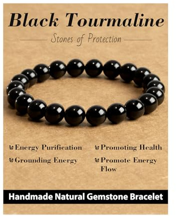 Landorilo Naturstein Armband für Damen Herren, 34 Natursteinarten | 8mm,Heilsteine Perlen Armbänder,Edelstein Chakren Perlenarmband,Personalisierte Geschenke,Energiekarte,Inklusive Ersatzperlen