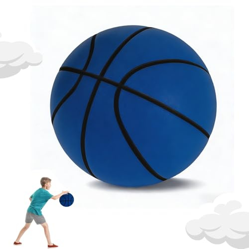 MeYuxg Silent Basketball – Lautloser Schaumstoff Basketball für Indoor Training, Geräuscharm & Leicht, 2026 Upgraded Trainingsball für Zuhause & Wohnung (Blau, 24cm)