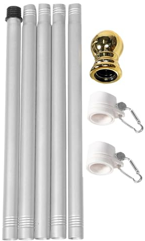 Homoyoyo Drehbarer Fahnenmast 3 Meter Rostfreier Edelstahl mit Professionellem Flaggenhalter für Veranda und Garten