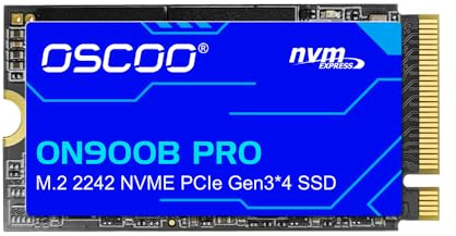 OSCOO 1TB M.2 2242 PCIe Gen3x4 NVMe SSD, Up to Read 3500MB/s&Write 3000MB/s, 3D NAND Internal Solid State Drive for Ultrabooks, Laptops, Mini PCs & Embedded Systems | Internal SSD for Laptop, Ultrabook, Lenovo ThinkPad, Dell Latitude, Intel NUC, Mini PC,Embedded Systems