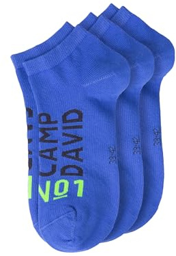 Camp David Herren Sneakersocken mit Intarsia-Logo, 3er-Pack
