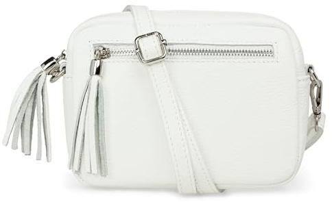 Caspar kleine Leder Umhängetasche Crossbody Bag elegante Damen Echtleder Handtasche - CLASSIC LINE - Modell No.818 - Made in Italy