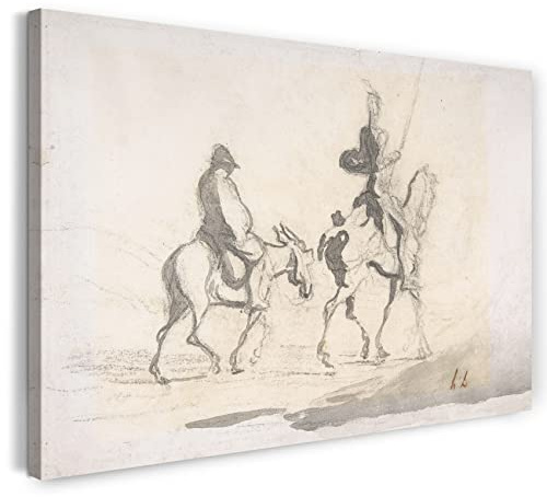 Leinwand (100x70cm): Honoré Daumier - Don Quijote und Sancho Panza