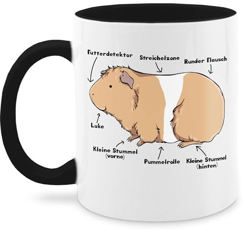 Shirtracer Tasse 325 ml - Statement Sprüche - Meerschwein Anatomie I Meerschweinchen I Geschenk Meerschweinchen Liebhaber - Schwarz - sprüche schweinchen kaffetassen geschenkartikel