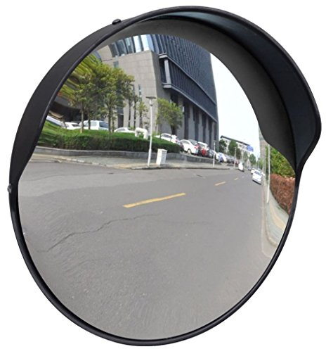 yorten Verkehrsspiegel Konvex PC-Kunststoff Spiegel Sicherheitsspiegel ?berwachungsspiegel Outdoor-Verkehrsspiegel Durchmesser 30 cm Schwarz