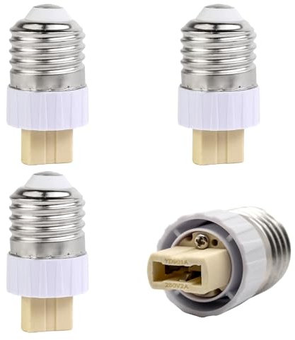 Intirilife adattatore da attacco E27 a attacco G9 in BIANCO- adattatore per lampada 4x per la conversione da lampada G9 a attacco E27- set di 4 convertitori per attacco lampada Lampade LED lampade CFL