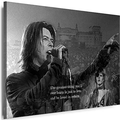 Myartstyle - Bilder David Bowie Band 60 x 40 cm Leinwandbild XXL - Wandbild 1 Teilig - Gerahmter Kunstdruck Musik w-s-2023-57