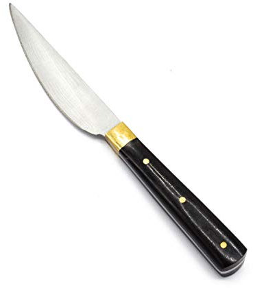 Vehi Mercatus Mittelalter Gebrauchs- und Essmesser aus Edelstahl 8.5cm Schneide 1250-1500 schwarzer Griff