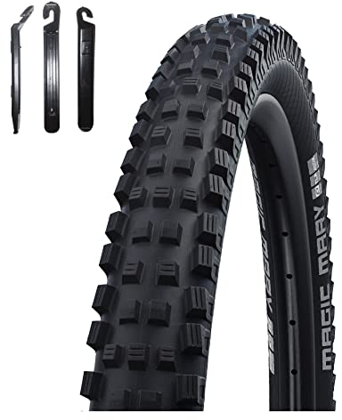 1 x Schwalbe Magic Mary BikePark Addix Fahrrad Reifen E-50 Schwarz 62-584 (27.5 x 2.40) inkl. 3 Reifenheber