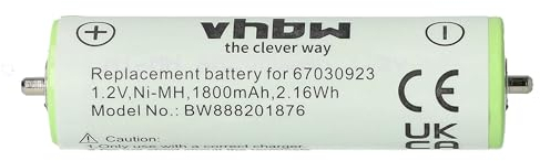 vhbw Batterie Remplacement pour Braun 67030923, 7030923 pour Rasoir Tondeuse électrique (1800mAh, 1,2V, NiMH)