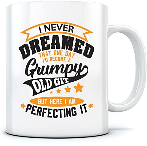 Grumpy Old Git - Mug for Tea Coffee - Funny Joke Dad Grandad One Size White