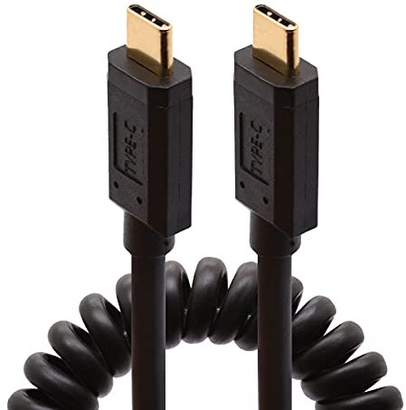 Cavo USB 3.1 di tipo C a molla a spirale USB-C cavo di prolunga maschio a maschio tipo C adattatore di ricarica e sincronizzazione dati per Samsung, Huawei, Matebook, Google Pixel, ecc. (1,8 metri/5,9