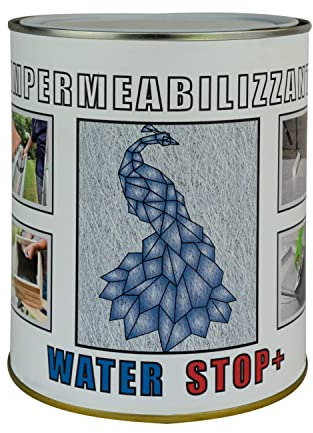 Water Stop Fiber, Membrana Liquida Elastica di Colore Bianco, Ideale per Impermeabilizzare Tutte le Superfici, Made in Italy, a Base d'Acqua - Formato 2,5 lt