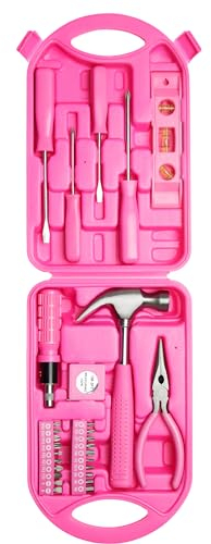 Vivo 30pc Ladies Pink Tool Kit Set with Hard Storage Carry Case Household Home DIY…