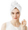 A ATH Collection Haartrockner, super saugfähig, 100 % ägyptische Baumwolle, Turban, Haartrockner, mit Knopf zum einfachen Befestigen als Turban-Twist-Kappe (weiß)