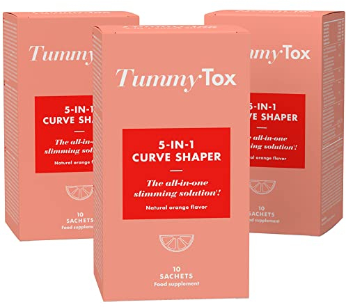 Zink, Grüner Tee, Hibiskus, Morosil, Vitamin C und Weißer Maulbeerextrakt - 30 Säckchen für 30 Tage - mit Kostenlosem E-Book - Vegan und Gluten-frei - Tummy Tox 5-in-1 Curve Shaper