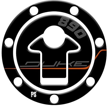 Paraserbatoio.it Aufkleber mit 3D-Effekt, Tankschutz, Harz, kompatibel mit KTM Duke 890, Schutzkappe – Farbe Schwarz v2