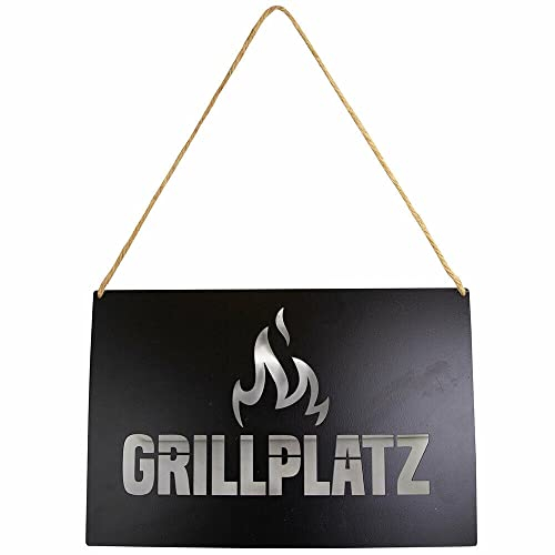 Schild zum Aufhängen | Dekoschild Größe: 30 x 20cm | Deko für den Garten Sommer (Grillplatz)