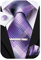 Hi-Tie Lot de 4 cravates classiques en soie pour homme - Pour cravate, poche et boutons de manchette, pince à épingle, bande unie cachemire, Plaid violet., M
