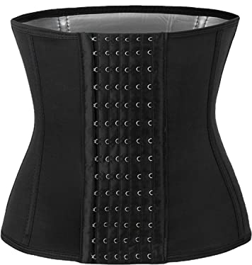 XDSP Mujer Fajas Reductoras Moldeadora Waist Trainer Corset Fajas Reductoras Moldeadora Neopreno Waist Trainer Abdomen Faja Lumbar Moldeadora Bustier (Negro, Large)