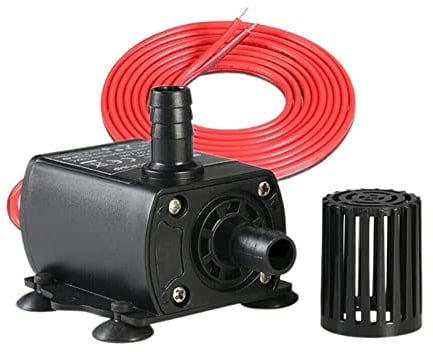 URPIZY 5W Mikro Bürstenlos DC 12V Wasserpumpe Mini Submersible Pumpe Tauchmotor Teichpumpe 240L/H Aquarium Gartenteich Fall Fisch Behälter Wasser Brunnen Unterhaltung