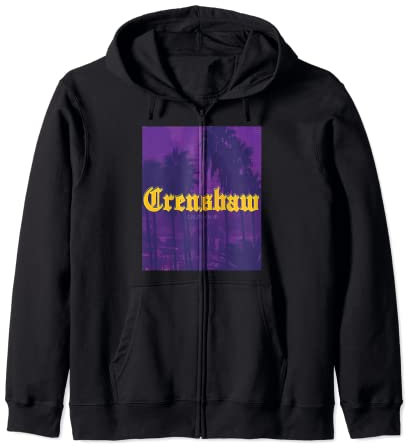 Viola Oro Crenshaw South LA Los Angeles Palma Hustle Felpa con Cappuccio