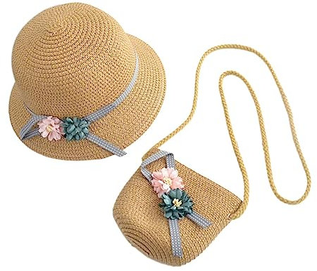 Toyvian 1 Juego Sombreros De Anchos Empacable Gorro De Playa De Viaje Sombrero De Playa Flexible para El Sol Bolso De Mano De Ratán Bolso De Cubo Tejido Bolsa De Ratán Rota Viajar