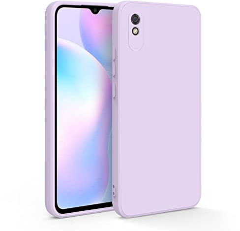 AK Kompatibel mit Xiaomi Redmi 9A Hülle/Xiaomi Redmi 9AT Hülle, Silikon Handyhülle mit Microfiber Stoßfeste Schutzhülle Hülle für Xiaomi Redmi 9A/Redmi 9AT (Violett)