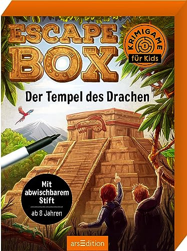 Escape-Box – Der Tempel des Drachen: Mit abwischbarem Stift | Ein Kartenspiel mit vielen Rätseln ab 8 Jahren