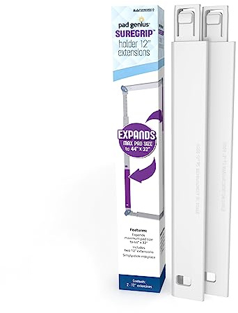 Pad Genius SureGrip Holder Extension Kit - Extends Holder Max Pad Size From 81cm x 81cm to 111cm x 81cm for XL/XXL Pee Pad Sizes