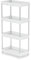 Carrello organizer con ruote girevoli di 4 altezze larghezza - Carrello cucina, bagni, garage o ufficio - Carrello portaoggetti mobile - bianco - 40 x 22 x 85 cm - Aktual